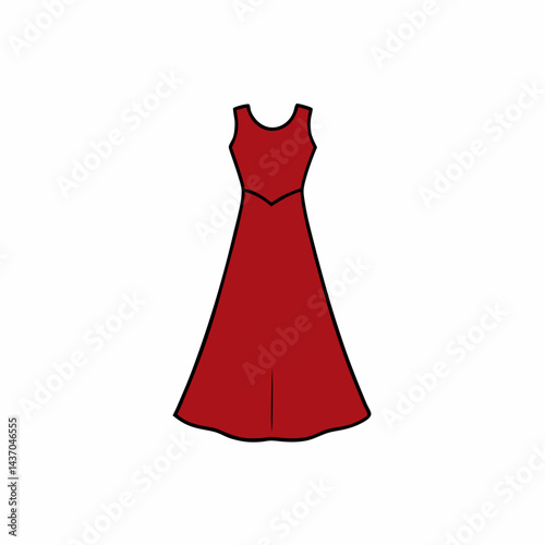 red dress isolated on white background