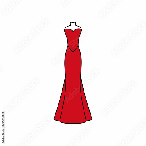 red dress isolated on white