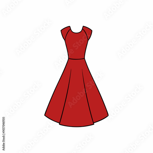 red dress isolated on white background