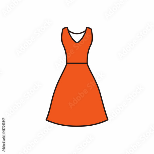 red dress isolated on white background