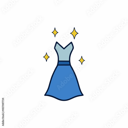 vector illustration of a princess dress