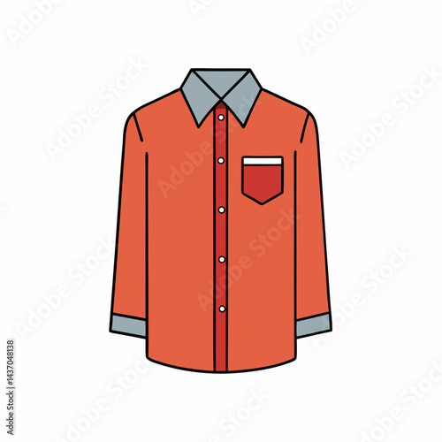red shirt isolated on white background
