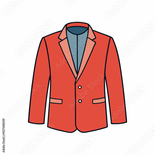 business suit with red coat
