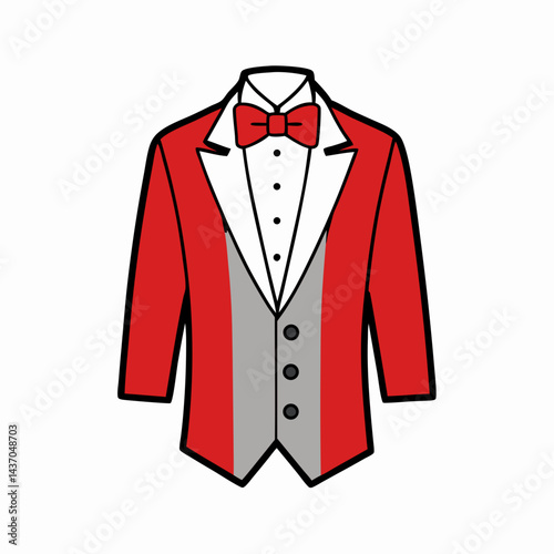 red shirt and tie