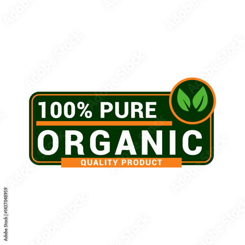 organic food certified label vector