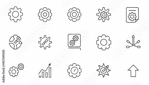big set of optimization related line icons  proces.eps