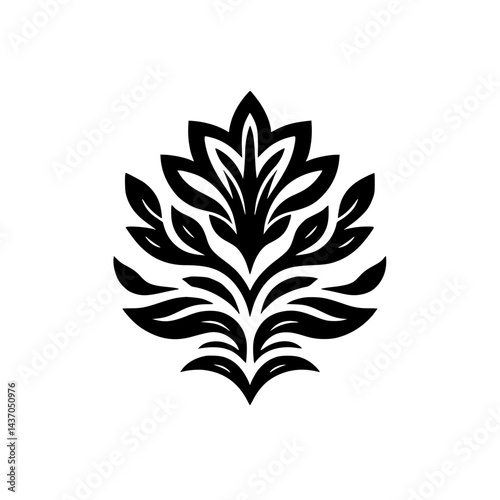 Elegant Black & White Floral Design Element