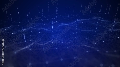 waves digital code generated abstract blue background