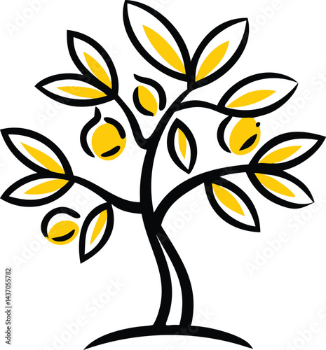 Famous Healing and Fruit Trees  Logos, Icons, and Illustrations 