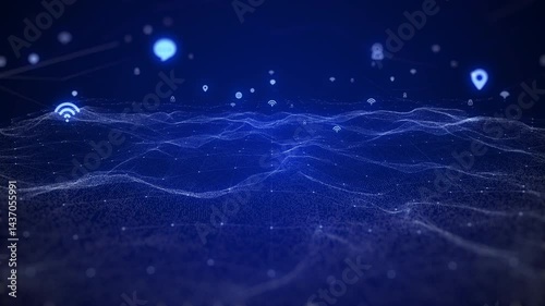 abstract background with icon systems connect data