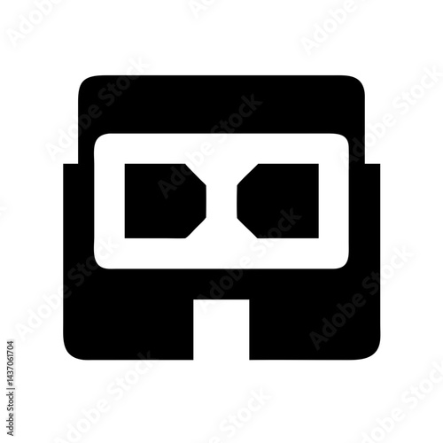 Simplified Stereoscope Viewer Icon - Minimalist 3D Viewer Design