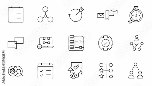 devops  agile  scrum line icons  plan  process  st (1).eps