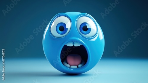 Blue emoticon screaming