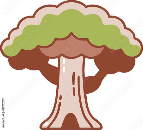 Ancient Sacred Trees and Famous Trees Icons for Stock Photos