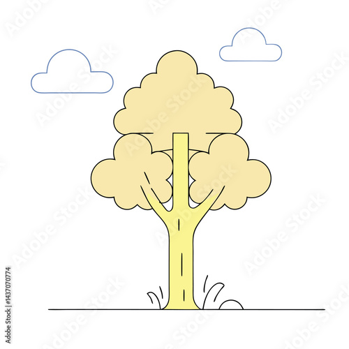Ancient Sacred Trees and Famous Trees Icons for Stock Photos