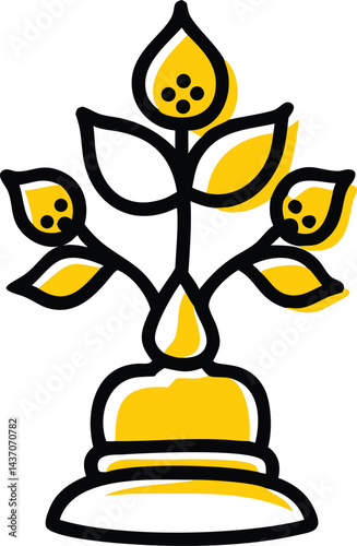 Ancient Sacred Trees and Famous Trees Icons for Stock Photos