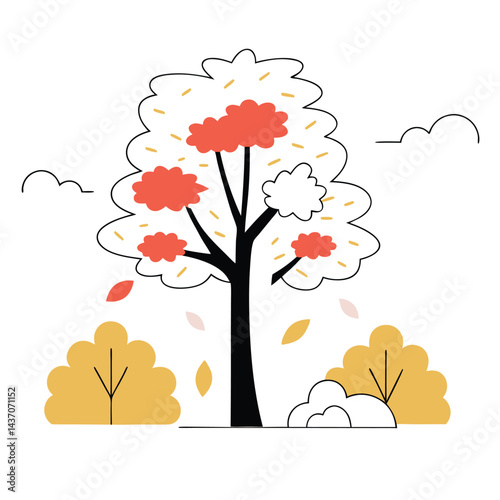 Ancient Sacred Trees and Famous Trees Icons for Stock Photos