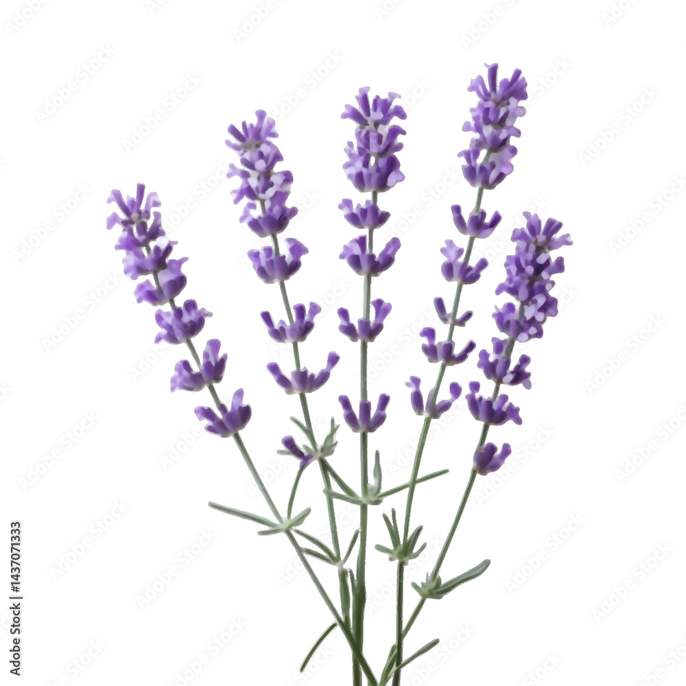 Obraz premium Elegant Lavender Sprig – Transparent PNG Clipart