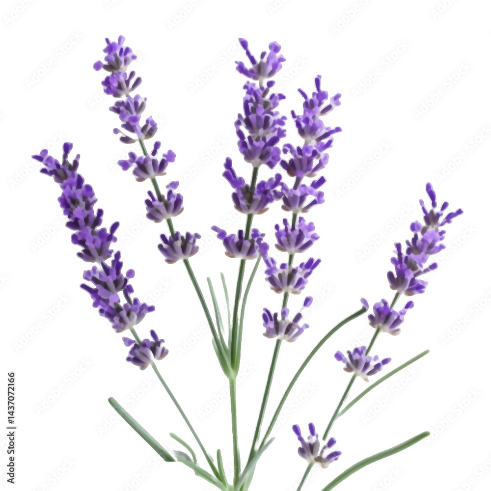 Obraz premium Blooming Lavender Flowers – High-Quality Isolated PNG