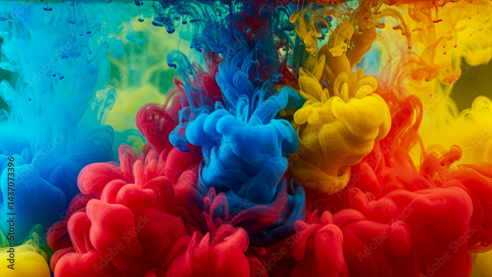 Obraz premium Vibrant Colorful Ink Blend Explosion in Liquid Artistic Photography,Background