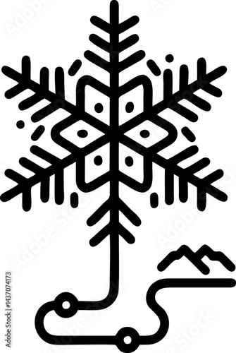 Snowflake transformation Mountain path awakens