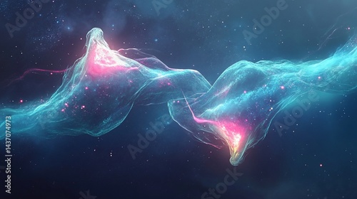 Cosmic energy flow, nebula background, digital art, website header