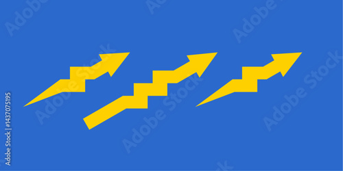zigzag arrow icon. zig-zag arrows up sign. symbol graph illustration for growth succes finance on business or market 