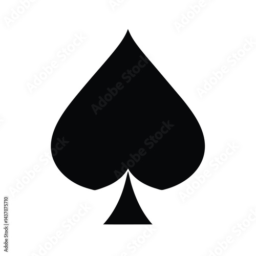 Card Suit Spades Stencil Icon Vector Illustration