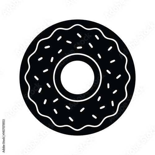 Donut Stencil Icon Vector Illustration