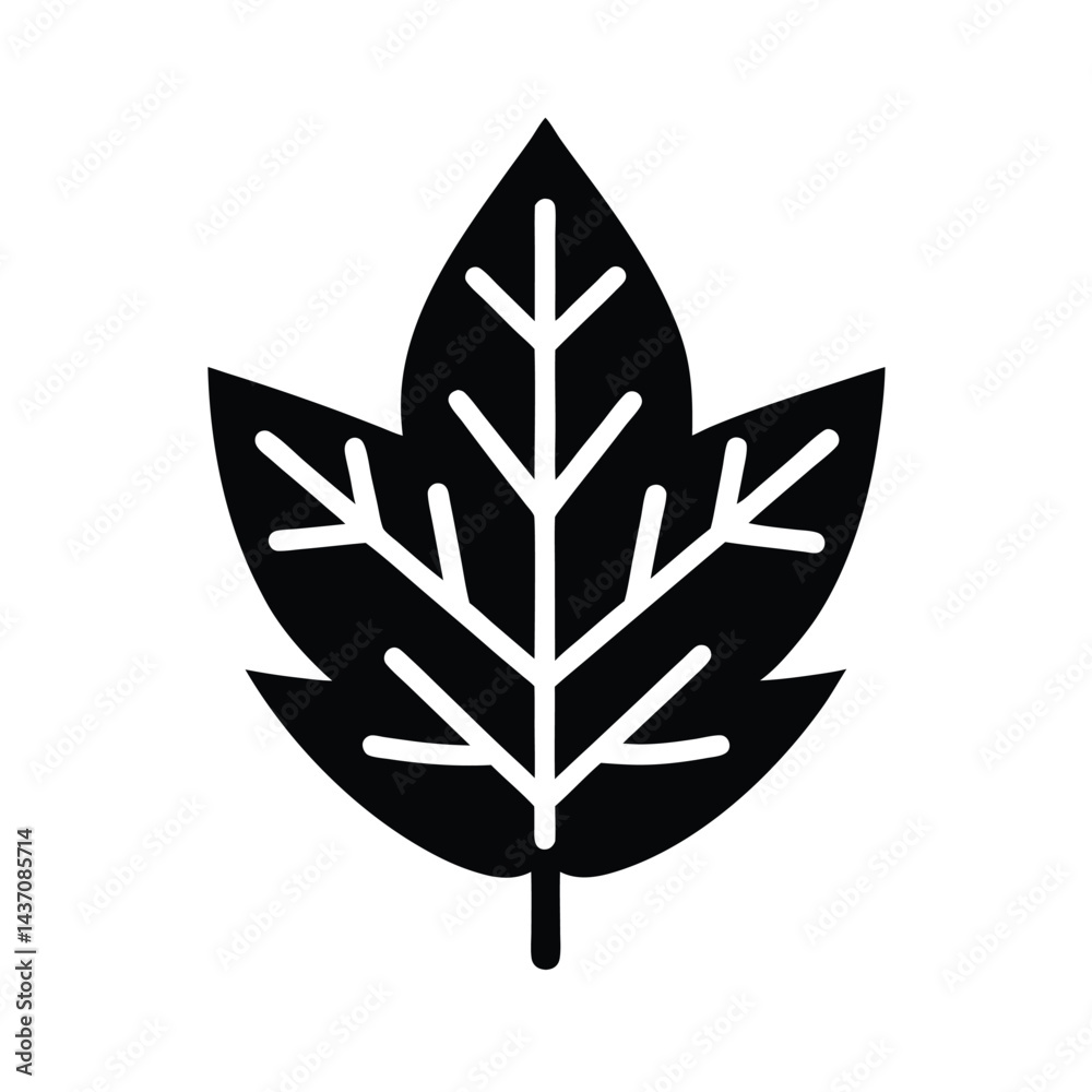 winter fall leaf stencil icon Vector Illustration winter fall leaf stencil icon Vector Illustration