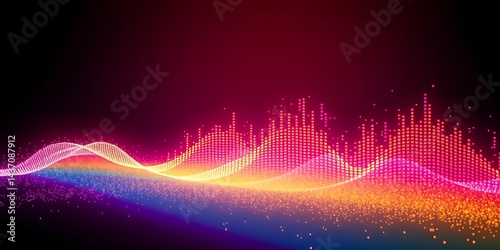 Abstract Vibrant Colorful Sound Wave Visualization Background - Ideal for Music and Audio Presentations