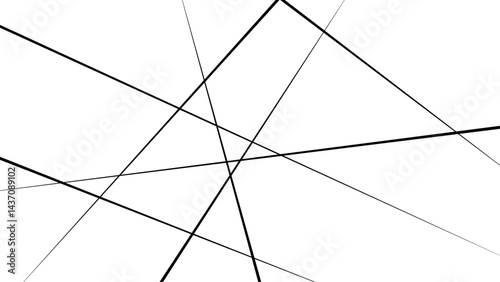 Random diagonal line on white background Random geometric line seamless pattern. Black outline monochrome texture.