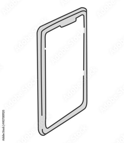 シンプルな斜めに置いたスマートフォンのイラスト　ベクター

