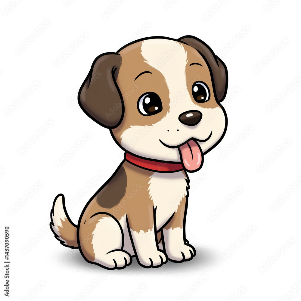 Fototapeta premium Adorable Cartoon Puppy Illustration Cute Dog Image for Designs