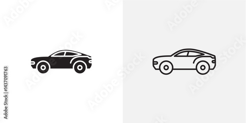 Car side view vectors icons pack for apps and Ui Ux desigs