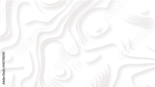 Abstract white paper cut background with lines. White wave paper curved reliefs abstract background. Realistic papercut decoration textured with wavy layers.
