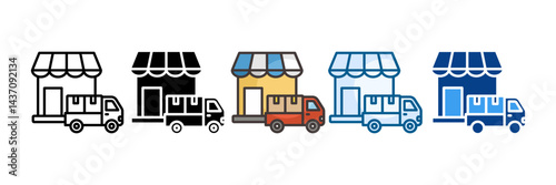 Shop Icon Set Multiple Style Collection