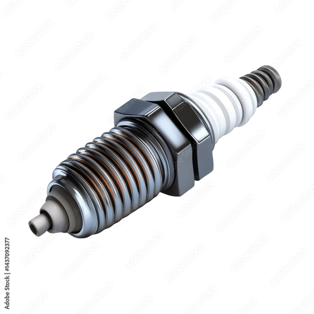 Spark plug, close-up Engine part High-tech component Spark plug, close-up Engine part High-tech component