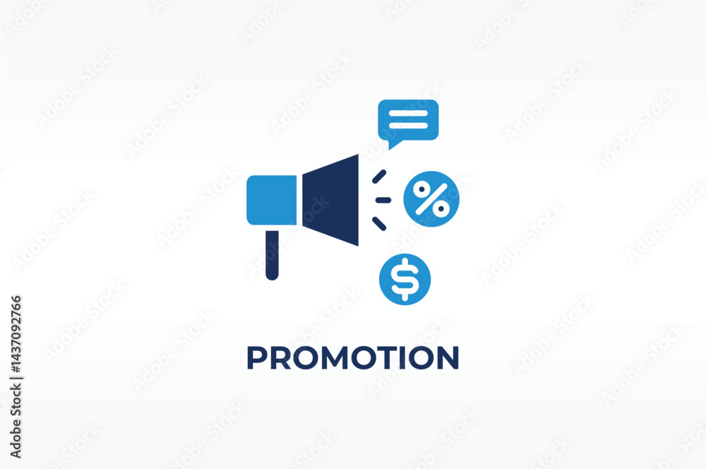 Fototapeta premium PROMOTION vector, icon or logo sign isolated symbol illustration