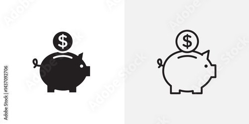Piggy bank vectors icons pack for apps and Ui Ux desigs