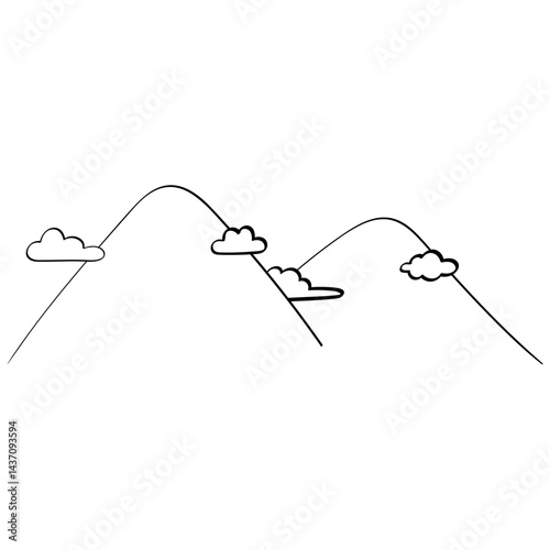 mountain range doodle illustration