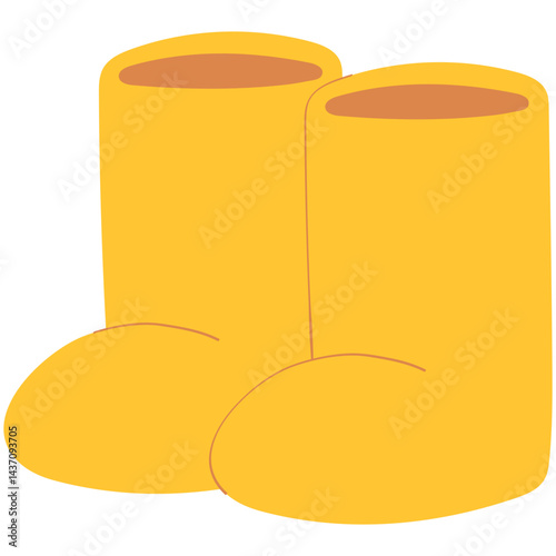rain boots pair doodle illustration