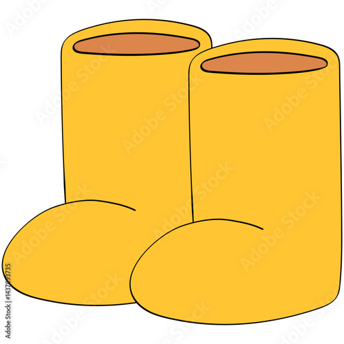 rain boots pair doodle illustration
