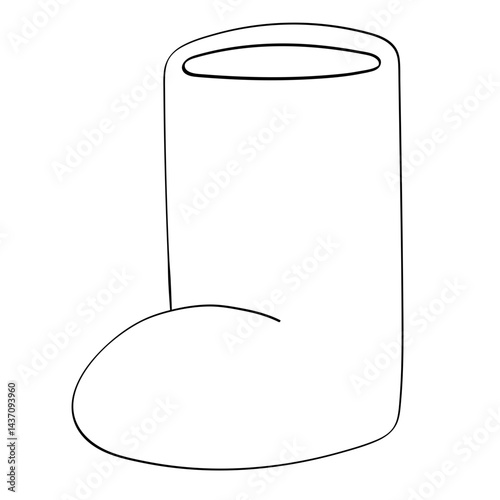 single rain boot doodle illustration