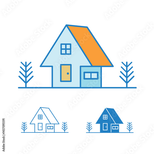 House minimal logo icon silhouette isolated sign vector design illustration