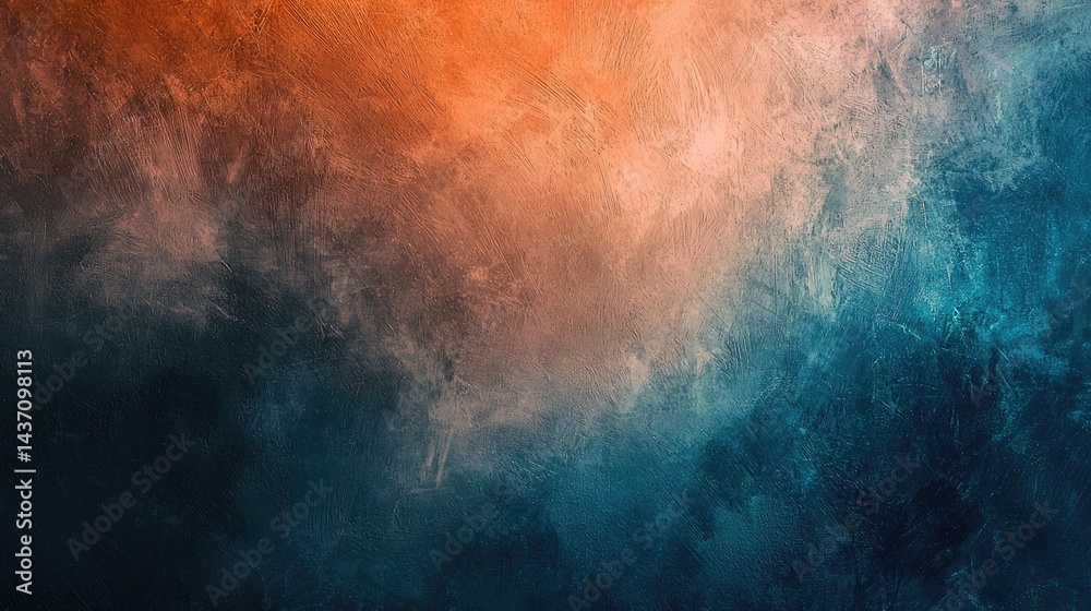 Fototapeta premium Abstract Gradient Texture with Warm Orange and Cool Blue Tones for Artistic Background Use