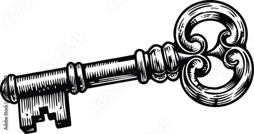 Vintage Skeleton Key Illustration