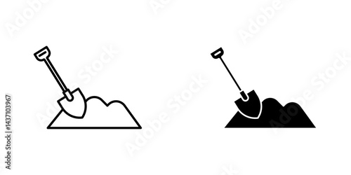 Digging flat simple vector icons illustration set.