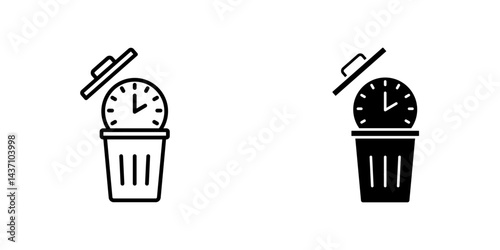 Time waste flat simple vector icons illustration set.