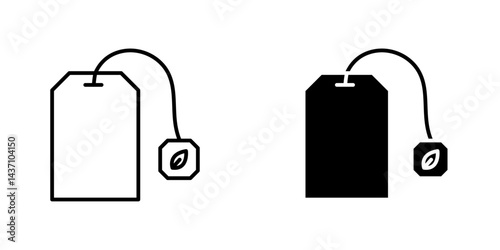Tea bag flat simple vector icons illustration set.